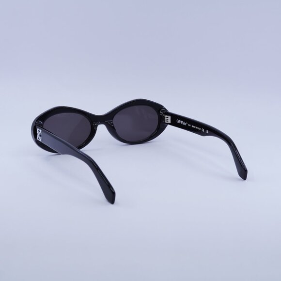 Off-White OERI13G EDISON 1007 Sunglasses Black Oval Frame, Grey Lenses main image 6